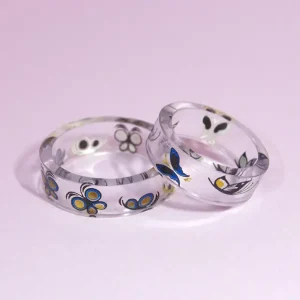 Bague en résine pour enfant, motifs personnalisables